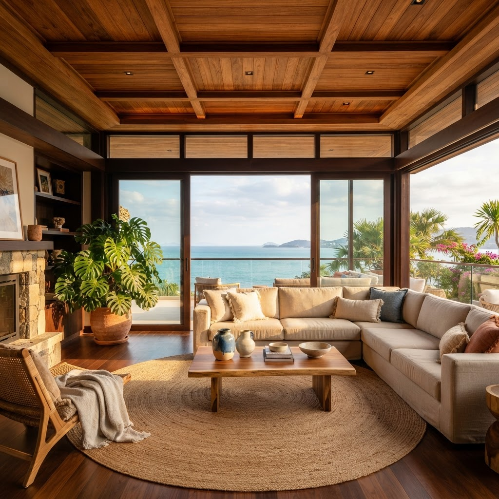 Living room with panoramic sea-view orientation